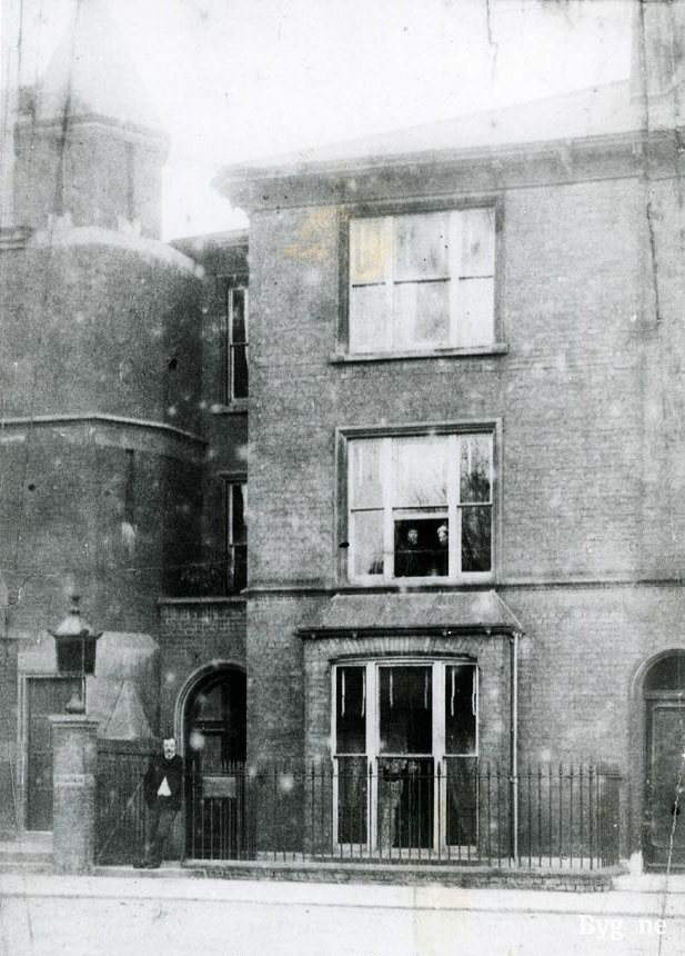Arthur Conan Doyle stands outside his Southsea medical practice, 1882