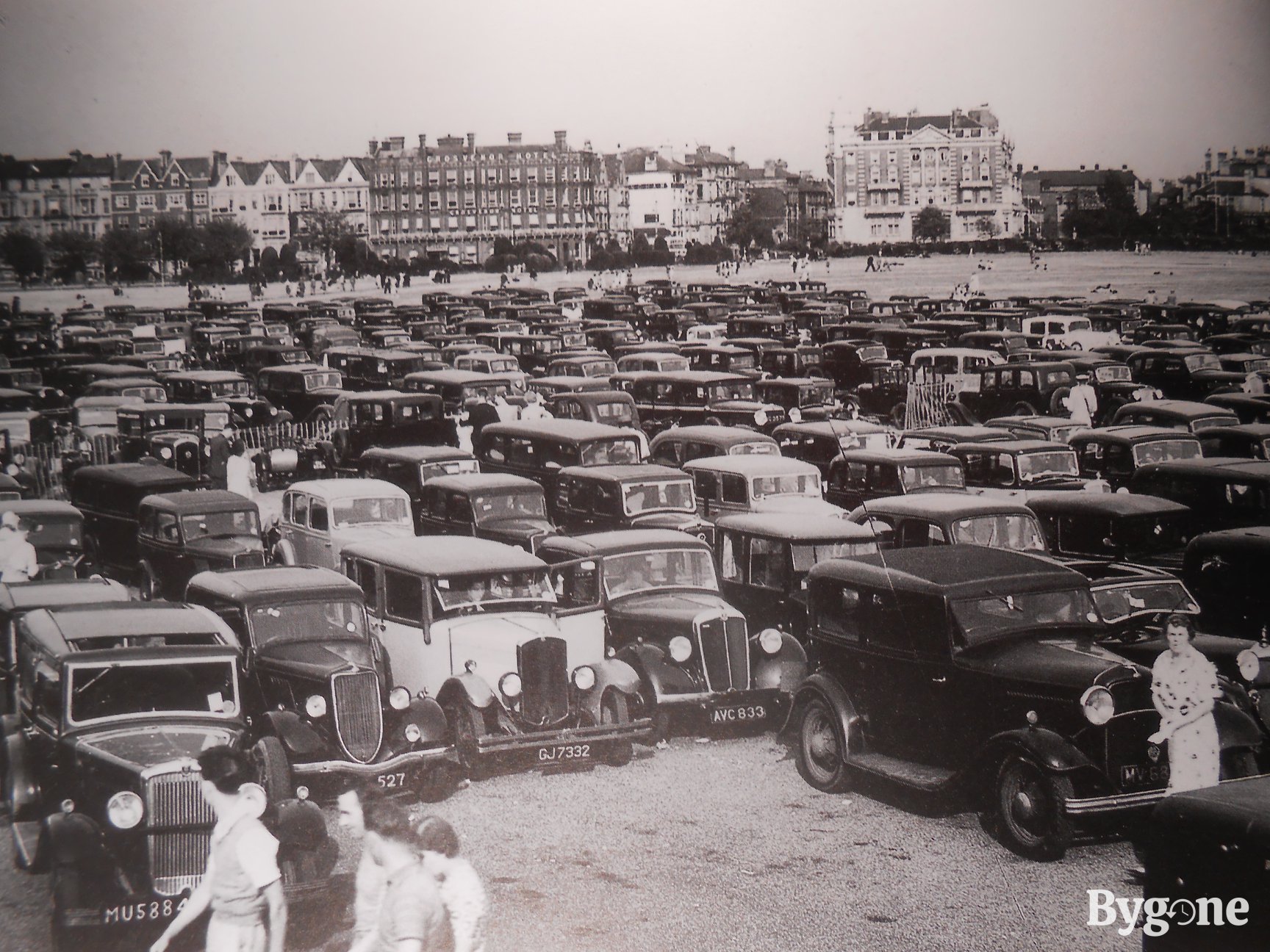 Cars parked on Southsea Common, 1930s