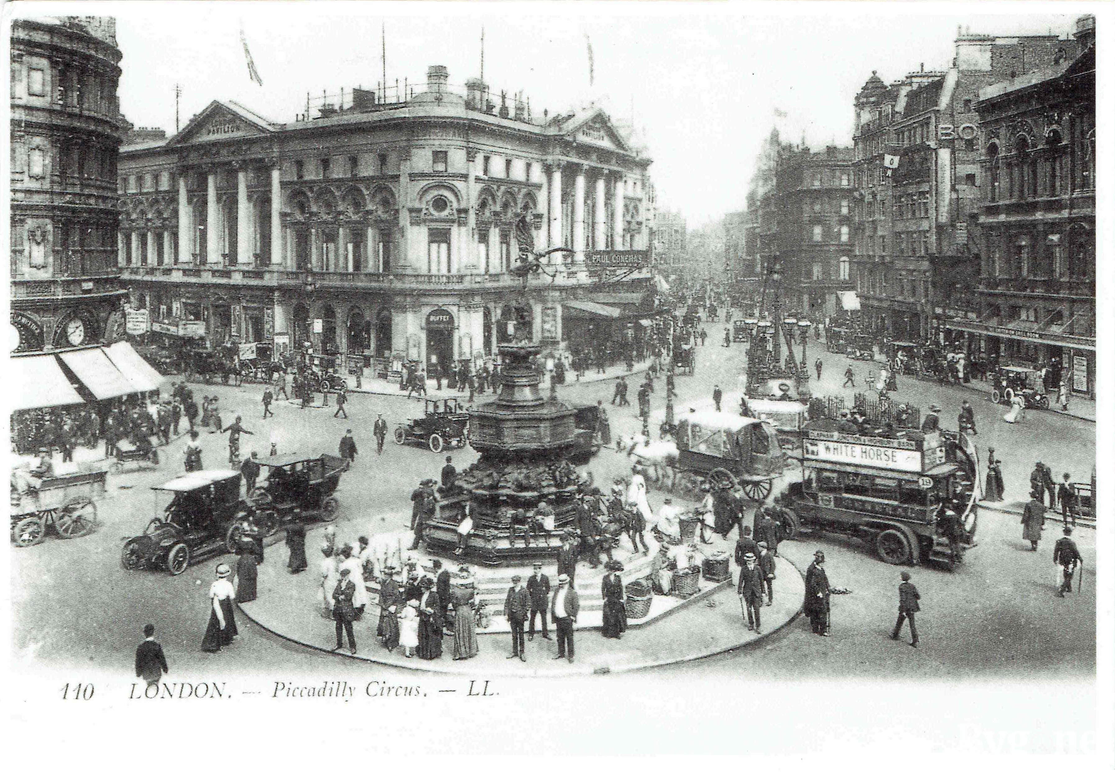 Piccadilly Circus, London, circa 1908