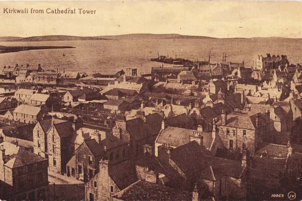 View from Cathedral Tower, Kirkwall, Orkney, Scotland.
